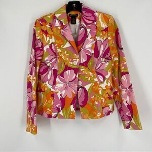 Grace Dane Lewis Petite Women’s Floral 2 button Blazer Jacket size 6P